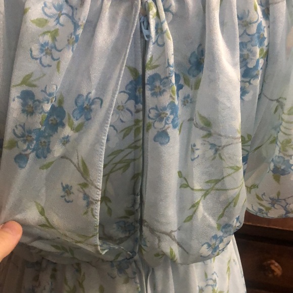 Beautiful vintage 70’s, blue floral, maxi dress - Picture 9 of 9